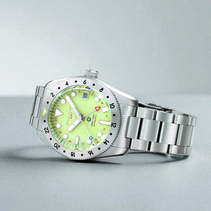 Croft 39 GMT Automatic Green / Stainless Steel | Green Dial