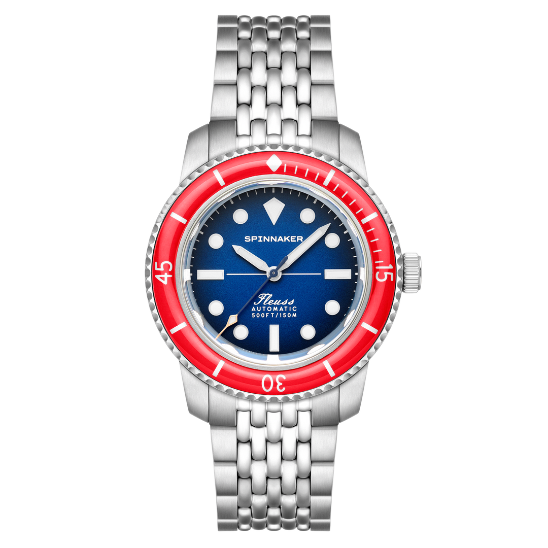 Fleuss 40 Automatic Red & Blue / Stainless Steel Blue Dial