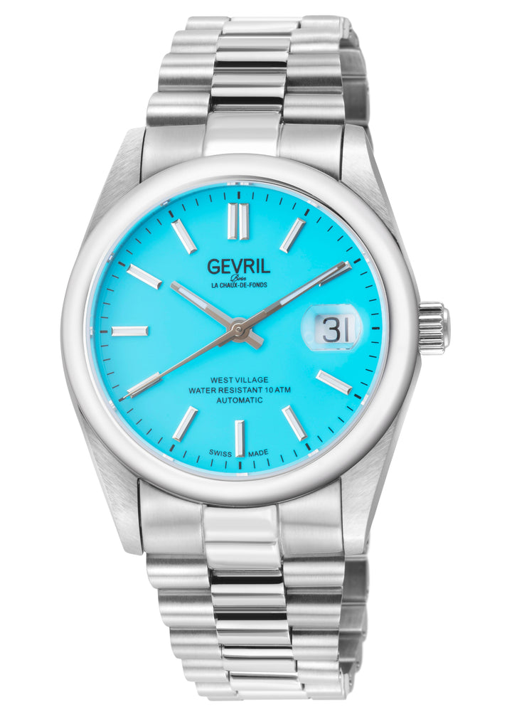 West Village Automatic Sellita SW200 Silver/Blue,Silver band