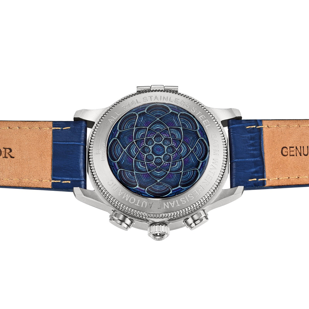 Apostle Custom Enamel Dial Watch Black/Silver | Multi-colored Dial