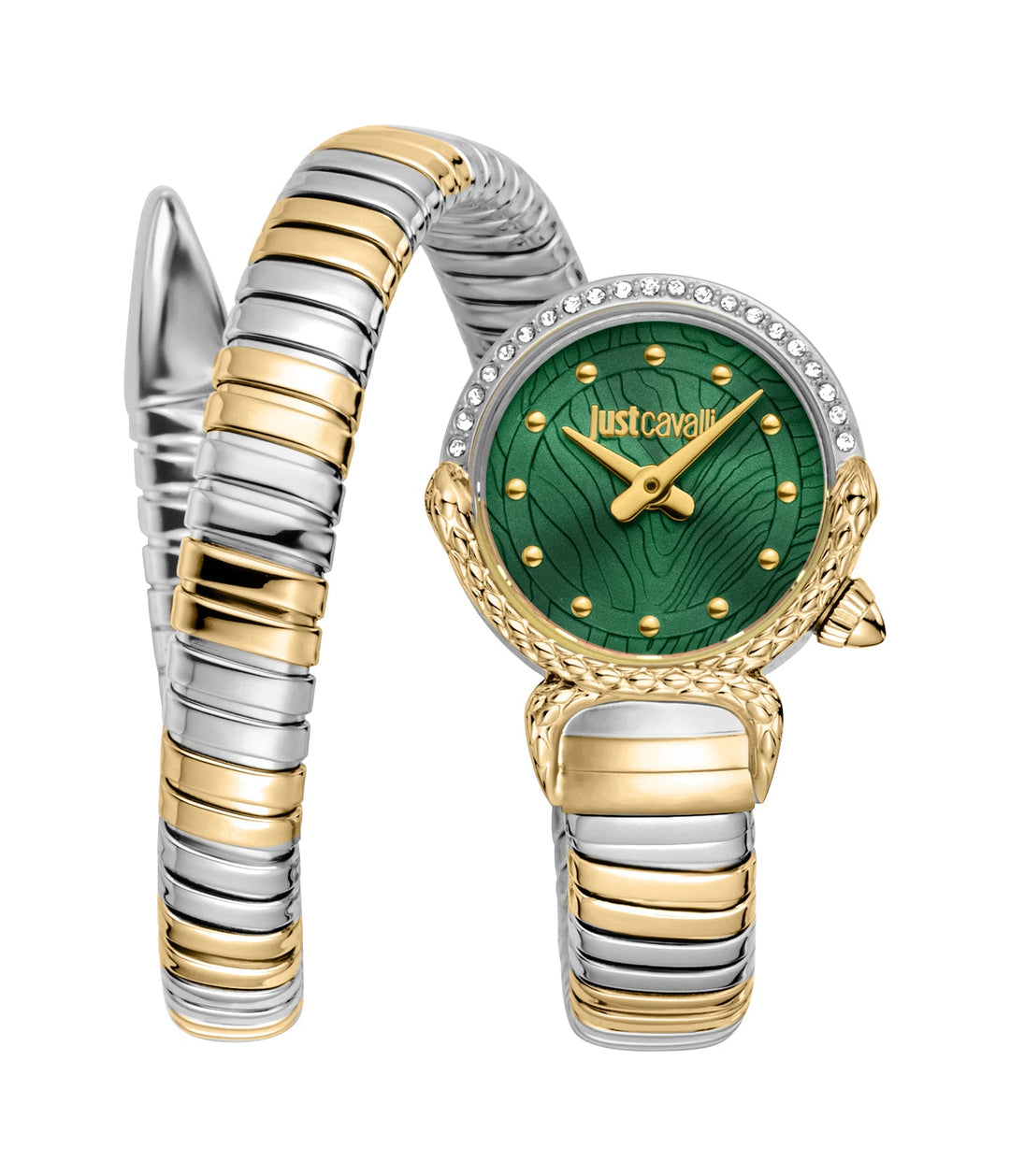 Snake 22mm / Dark Green / Silver and Gold | Dark Green Dial