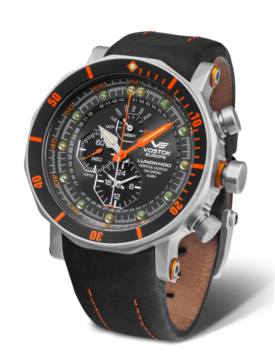 Lunokhod Black Dial / Black Leather Black Dial