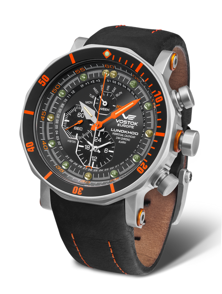 Lunokhod Black Dial / Black Leather Black Dial