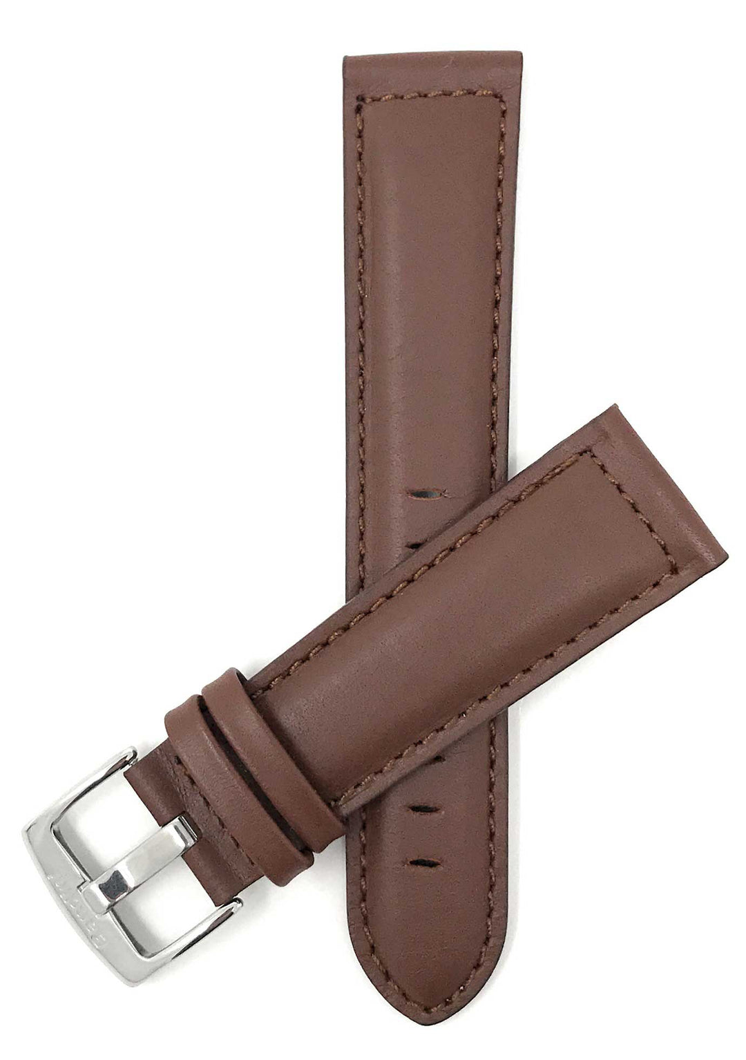 500 | 24mm Light Brown Italian Leather Watch Band - Classic - Padded 24mm / Ligh