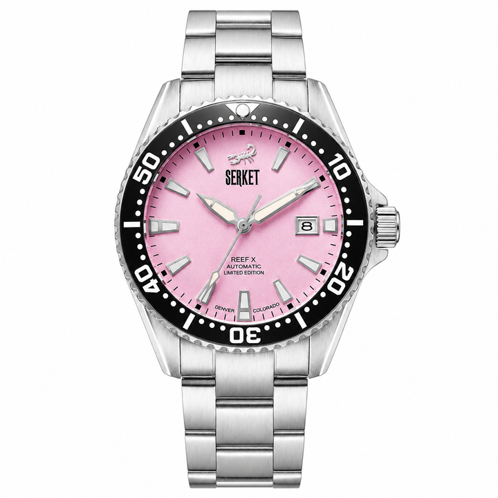 Reef X Diver Cotton Candy 43mm 3-Link Bracelet Pink Dial