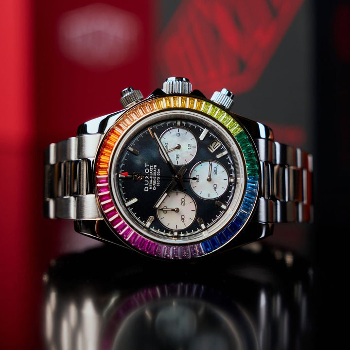 Accelero Rainbow Chronograph Black/Stainless Steel | Black Dial