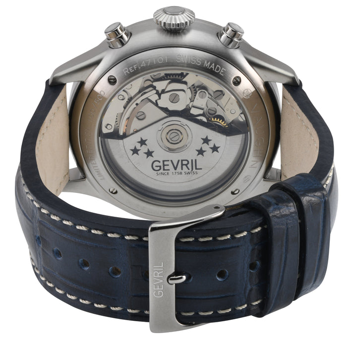 Vaughn Swiss automatic ETA 7750 pilot chronograph blue steel | Blue Dial