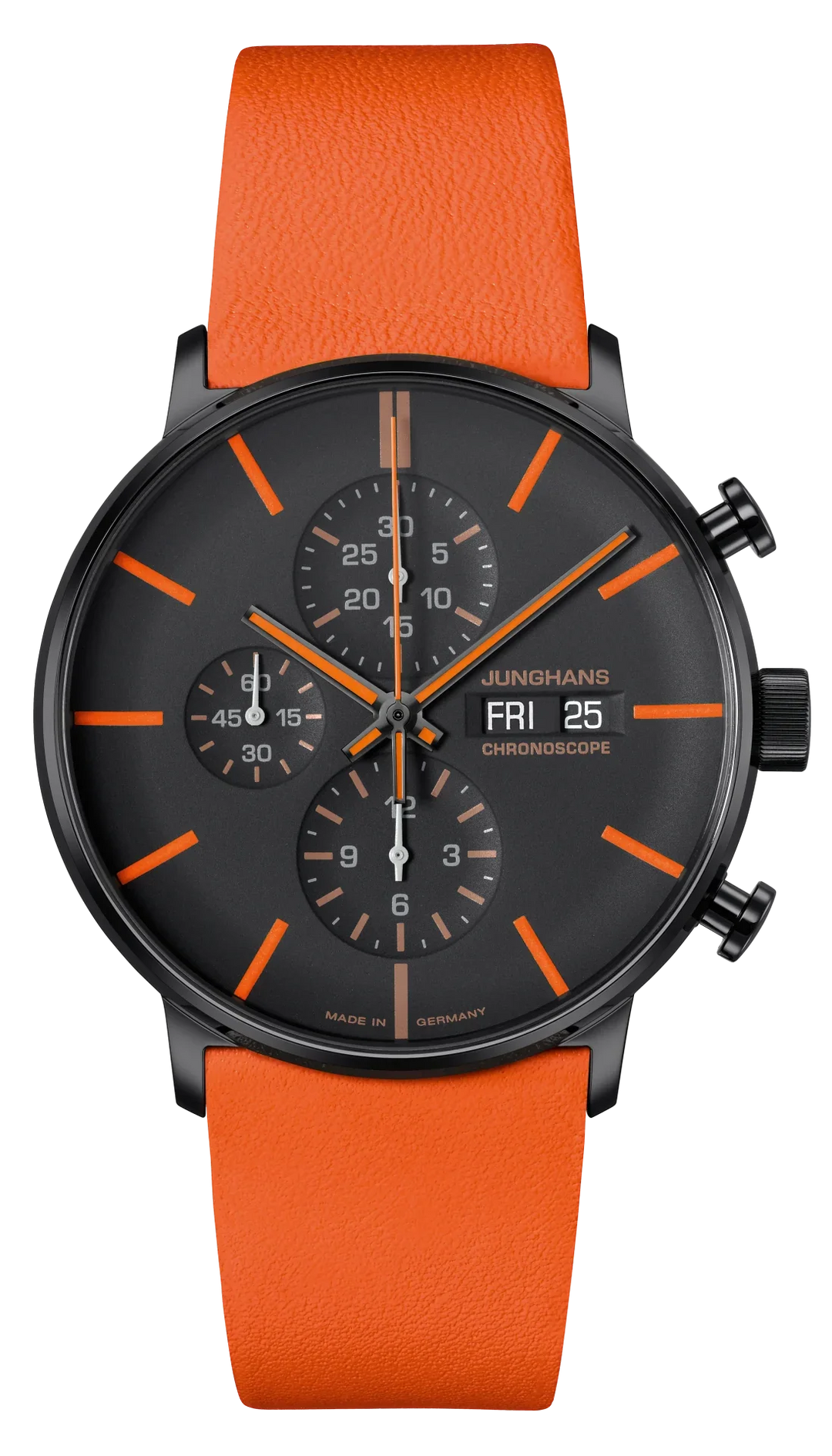 Form A Chronoscope Black Dial / Orange Leather Strap Black Dial