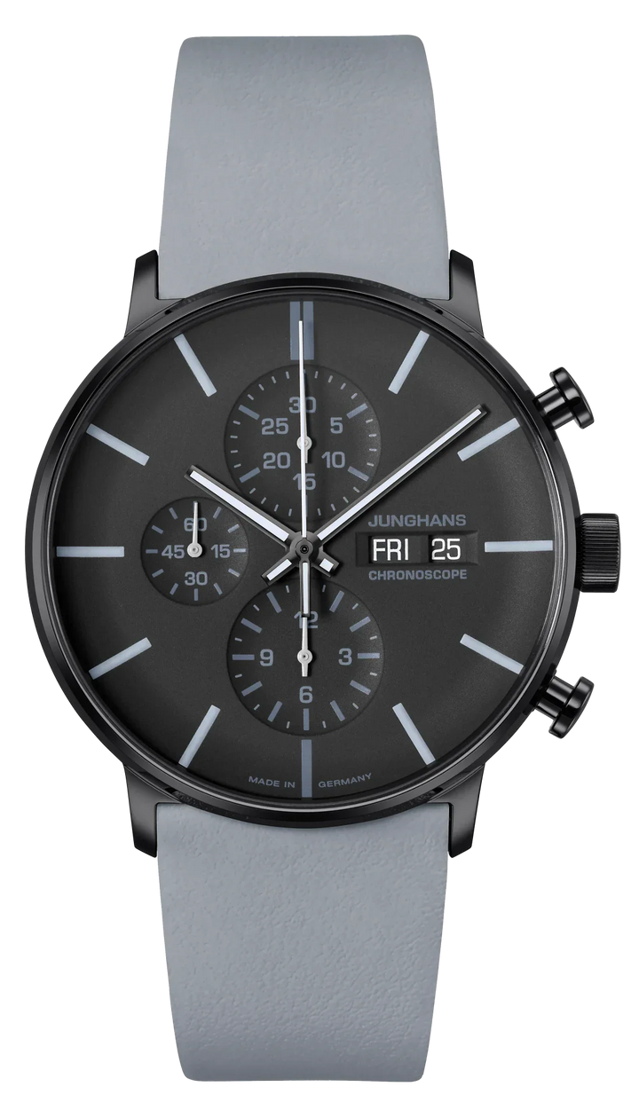 Form A Chronoscope Black Dial / Gray Leather Strap Black Dial
