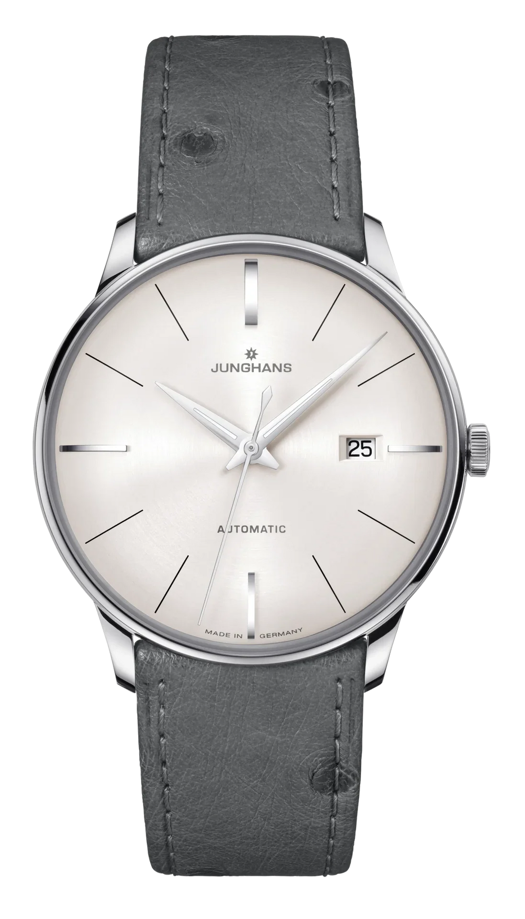 Meister Automatic Cream Dial / Dark Gray Ostrich Leather Strap