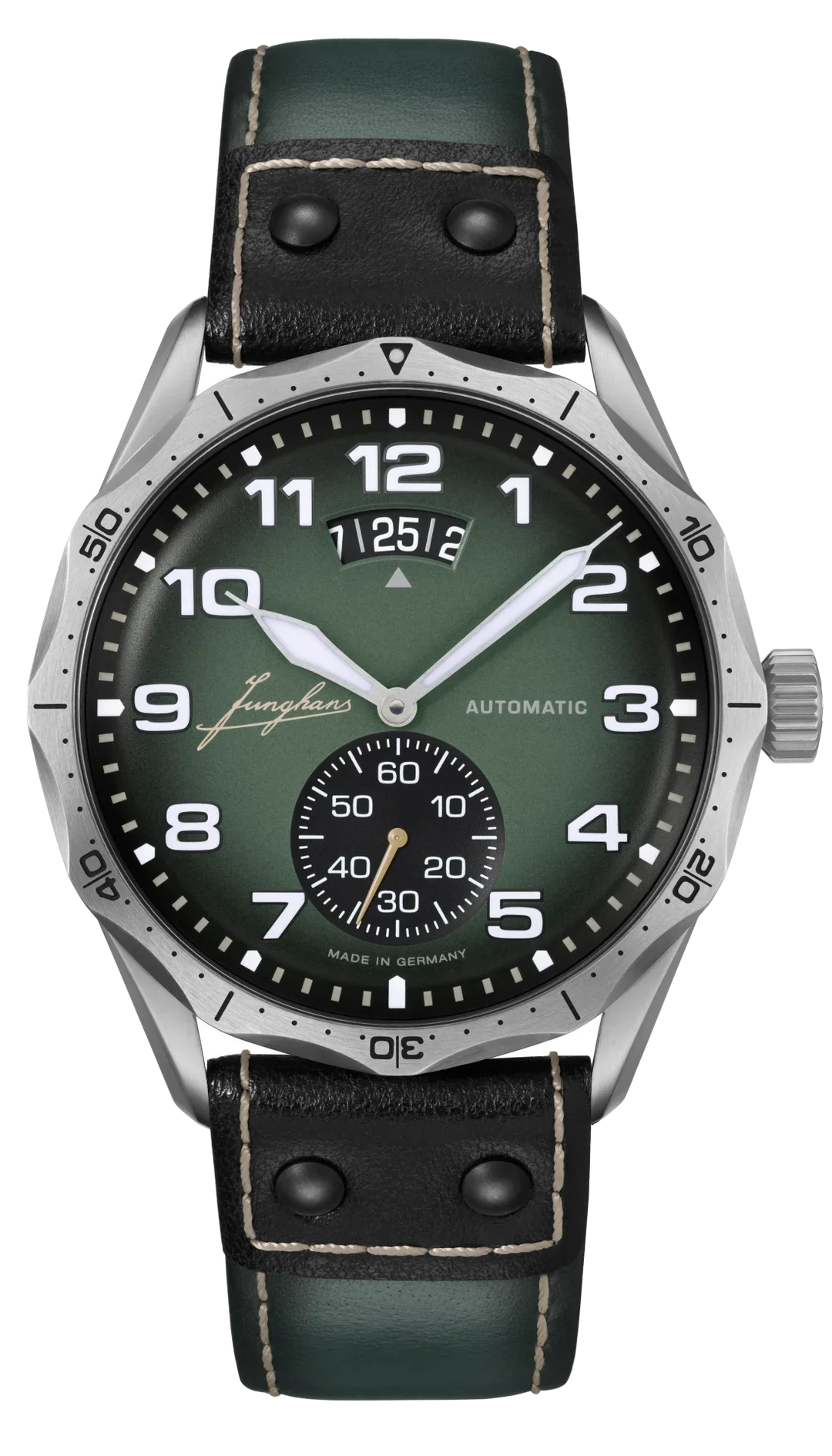 Pilot Automatic Dark Green Dial / Dark Green and Black Riveted Leather Strap Dar