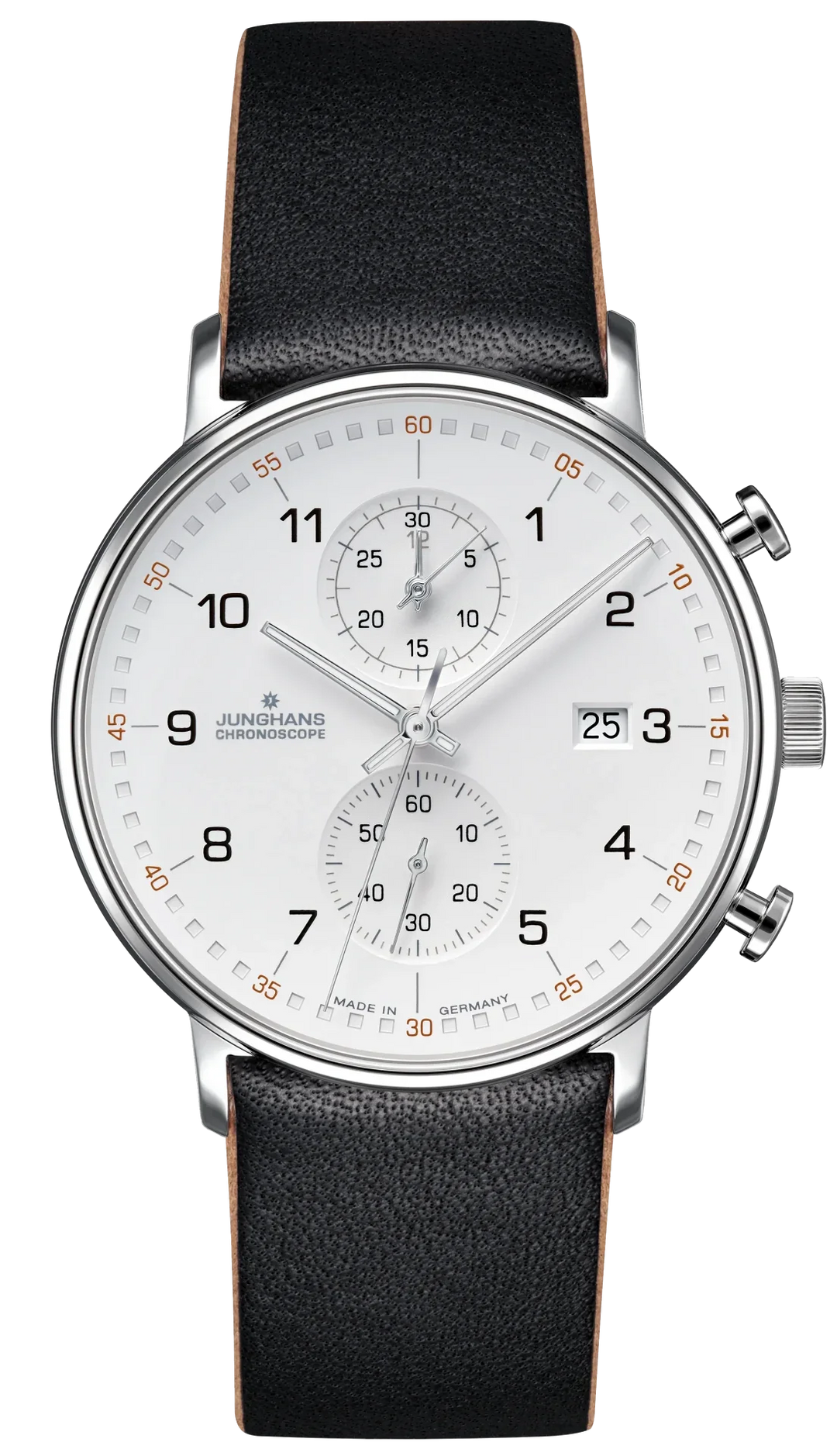 Form C Silver-Plated Dial / Black Leather Strap Silver Dial