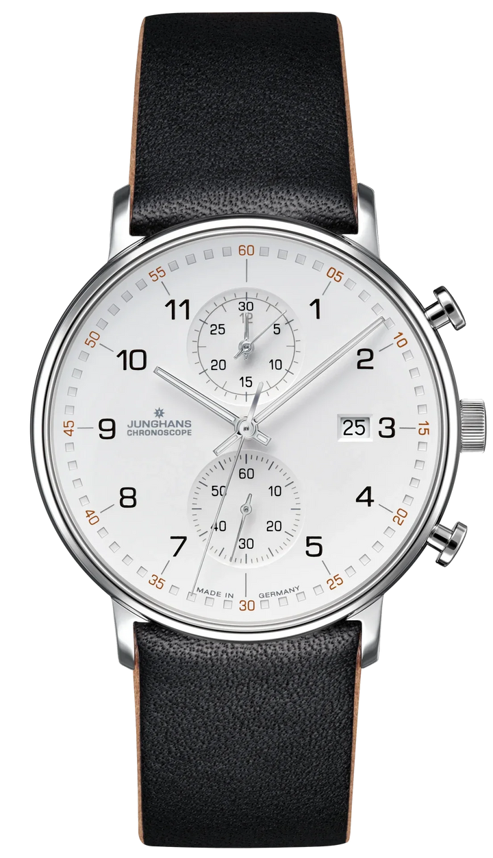 Form C Silver-Plated Dial / Black Leather Strap Silver Dial