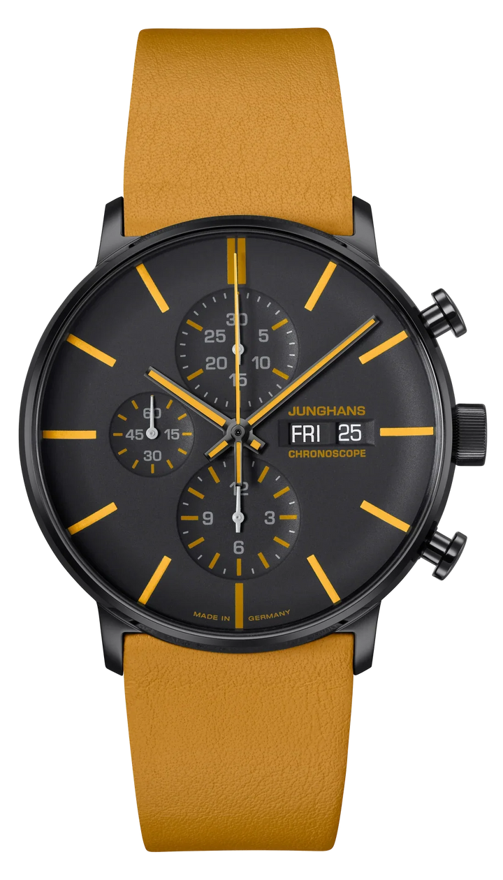 Form A Chronoscope Black Dial / Orange Leather Strap Black Dial