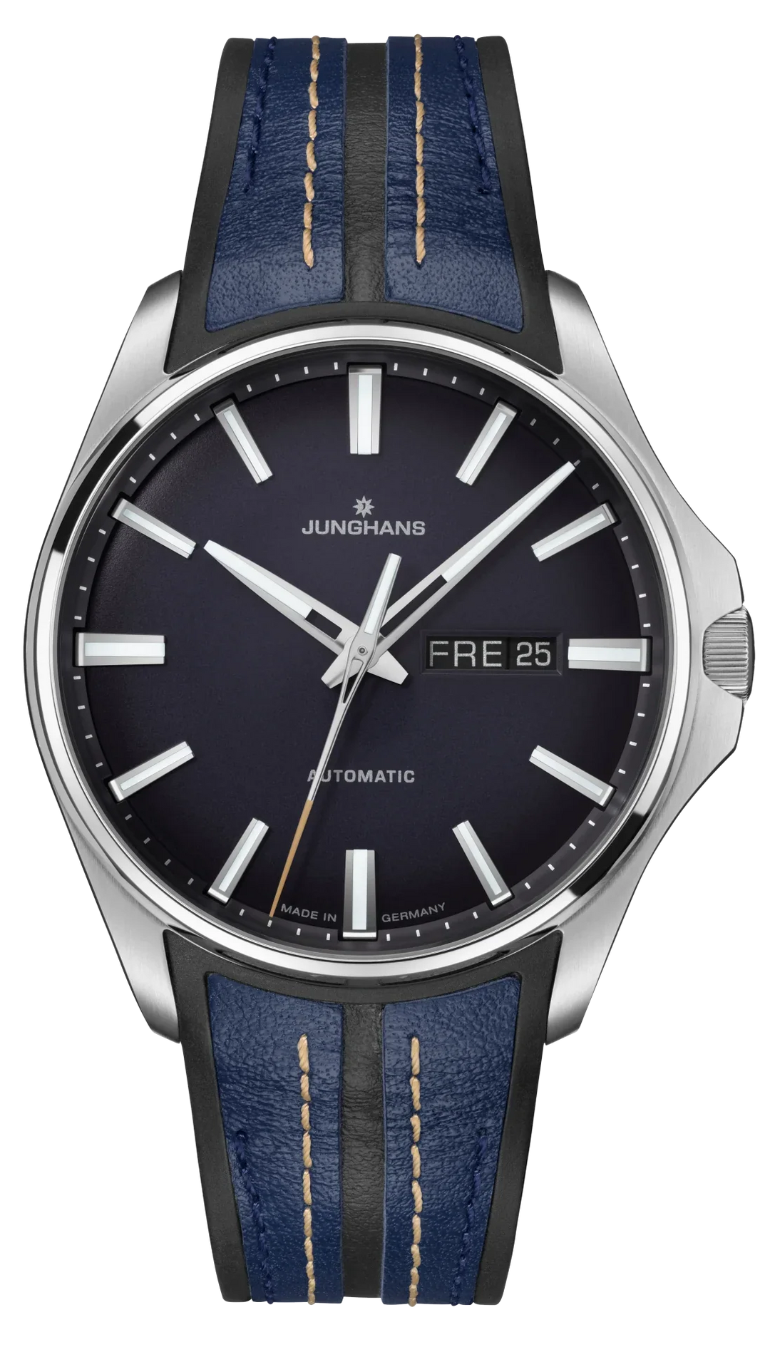 Meister S Automatic Midnight Blue Dial / Blue-Black Rubber-Leather Strap Midnigh
