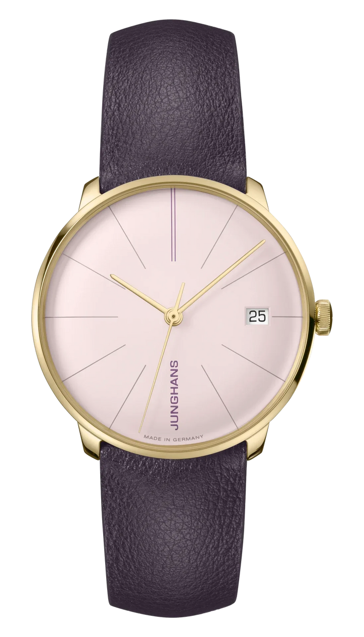 Meister Fein Kleine Automatic Powder Pink Dial / Violet Leather Strap