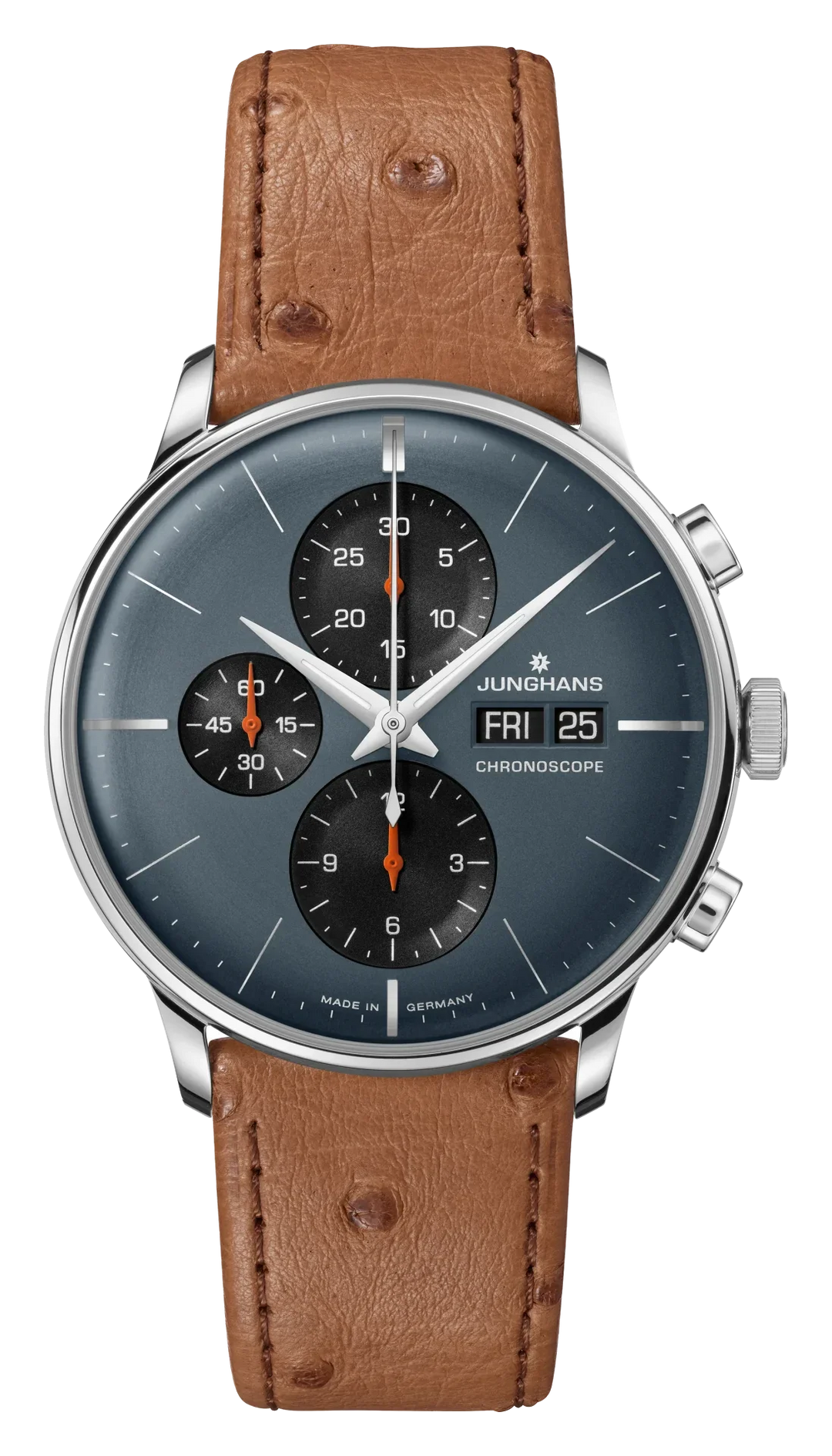Meister Chronoscope Sapphire Gray Dial / Brown Ostrich Leather Strap Gray Dial
