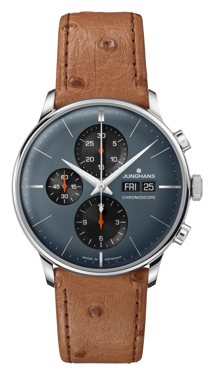 Meister Chronoscope Sapphire Gray Dial / Brown Ostrich Leather Strap Gray Dial
