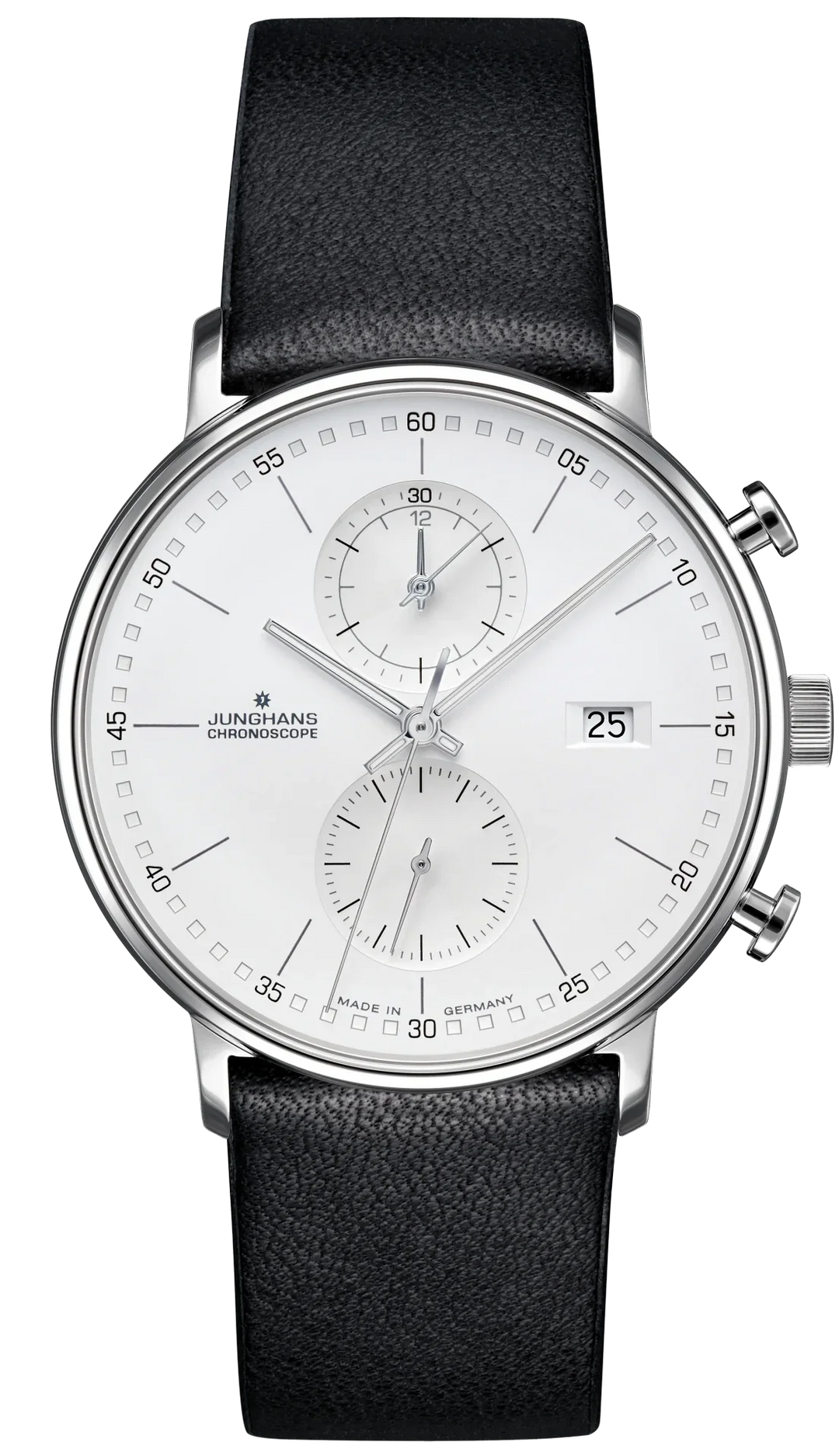 Form C Silver-Plated Dial / Black Leather Strap Silver Dial