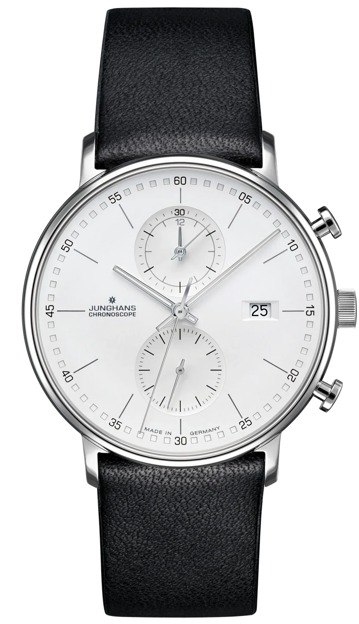 Form C Silver-Plated Dial / Black Leather Strap Silver Dial
