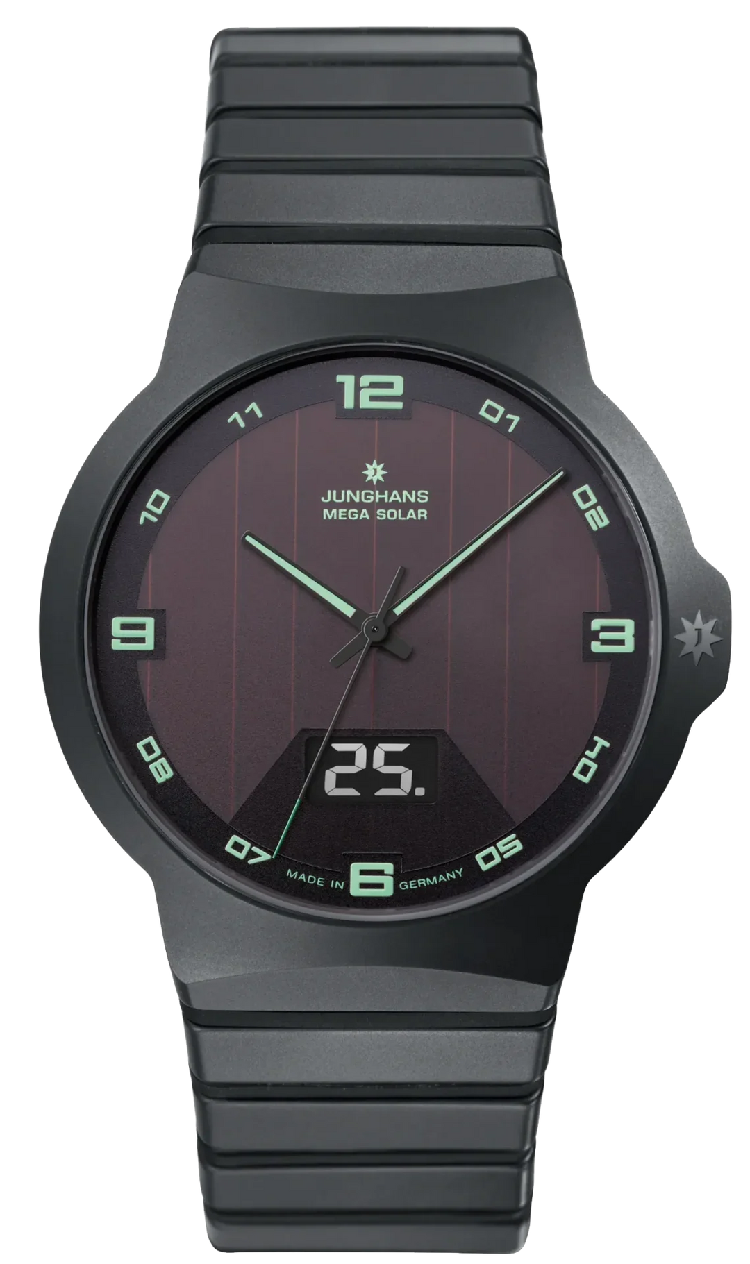 Force Mega Solar Black Ceramic / Ceramic Bracelet Black Dial