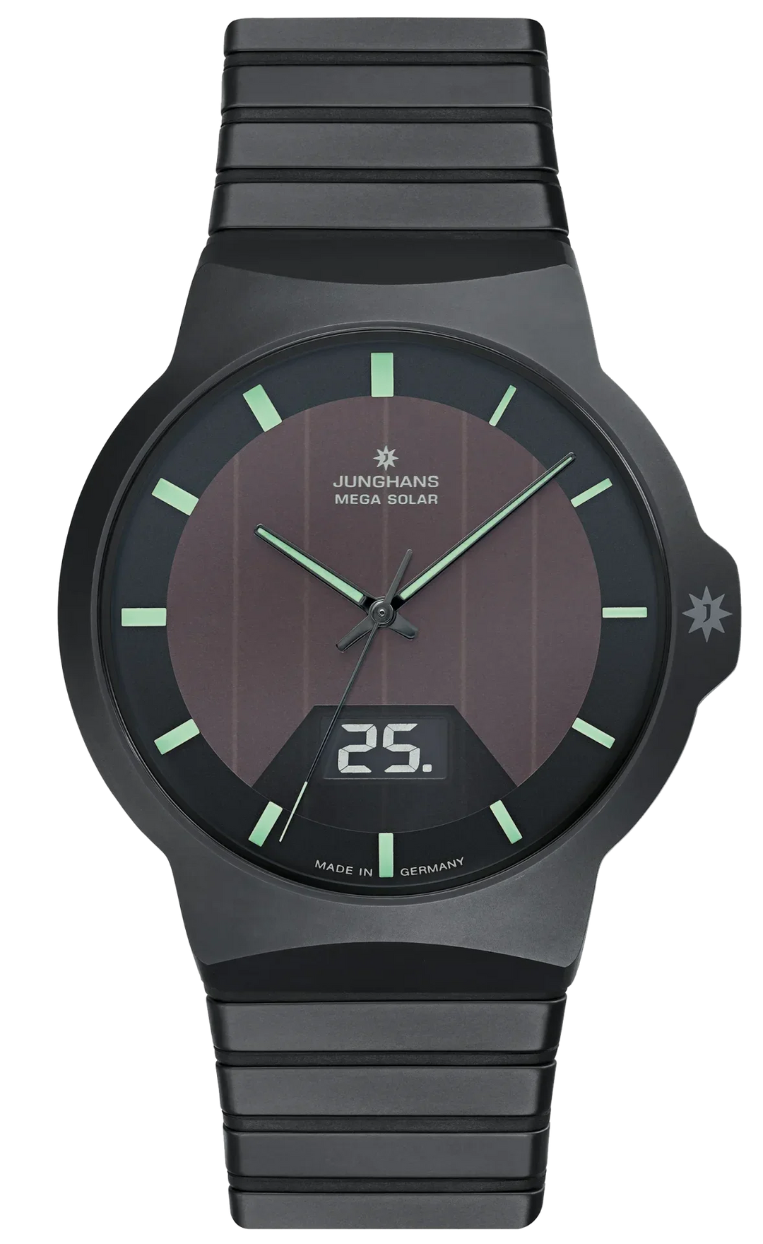 Force Mega Solar Black Ceramic / Ceramic Bracelet Black Dial