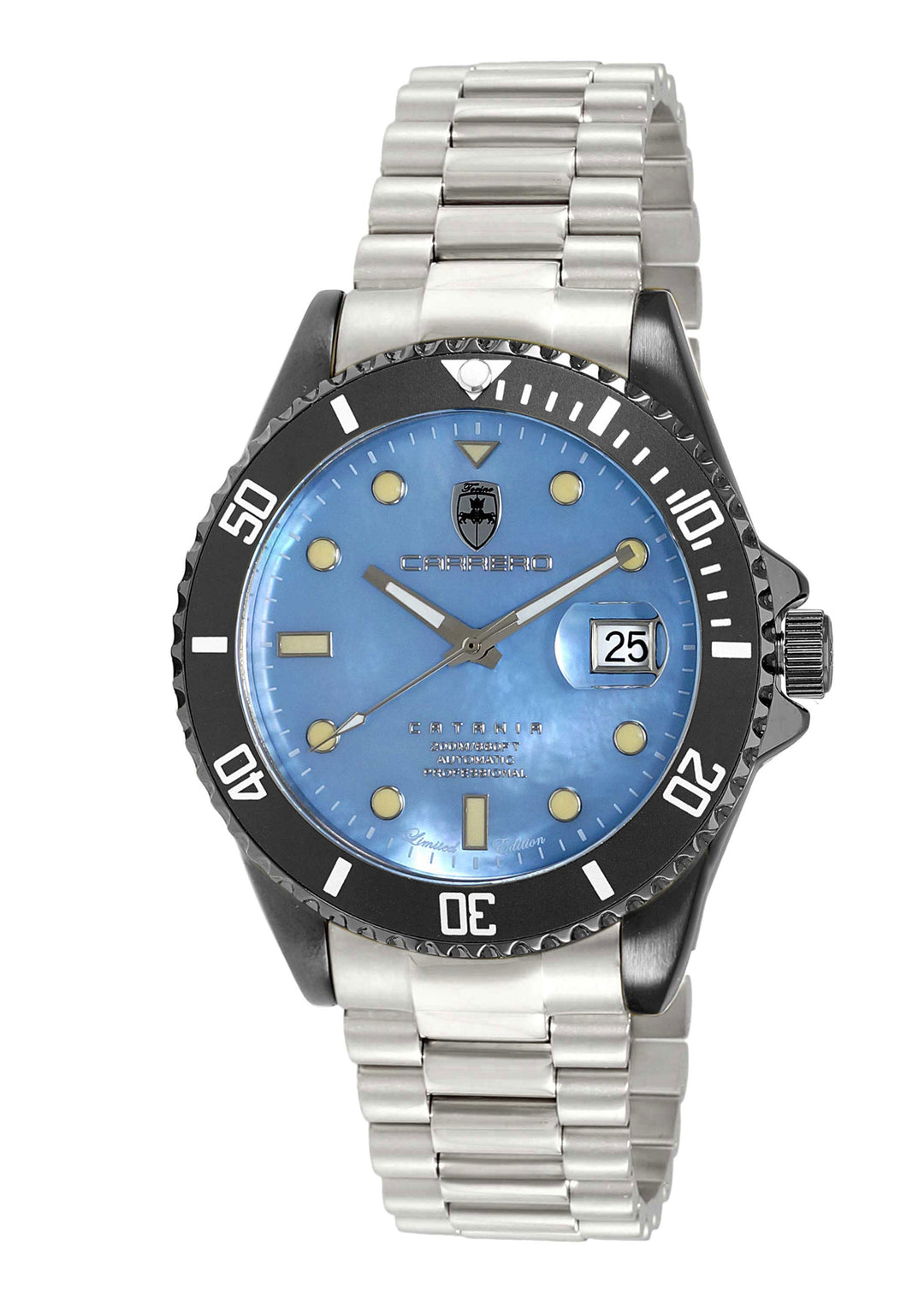 Catania-PD Blue - IP Black / Steel Bracelet Blue Mother-of-Pearl Dial