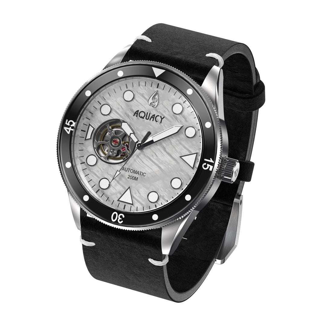 Automatic Seiko NH38 Cave Diver White Mother of Pearl Dial | Mother of Pearl Dia
