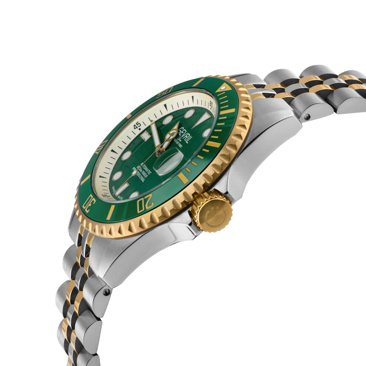 Wall Street Gevril Swiss Made SW200-1 Steel Rotating Green Ceramic Bezel , 316L 
