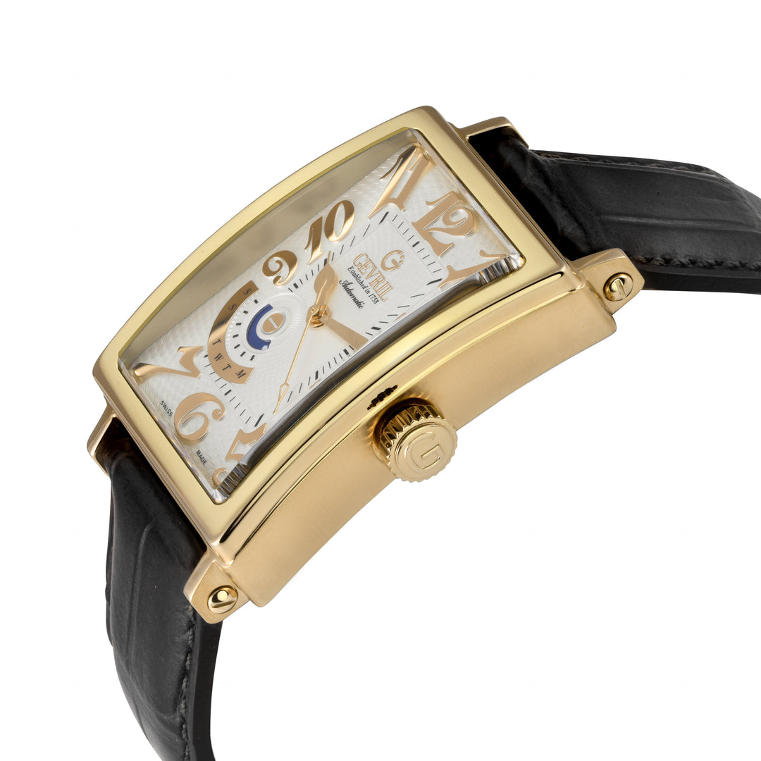 Avenue of Americas Gevril Men's Avenue of America's IPYG Case, Silver/Gold Dial,