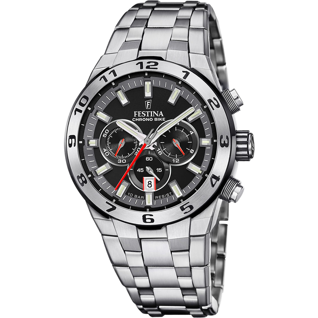 Chrono Bike Black / Stainless steel Black Dial