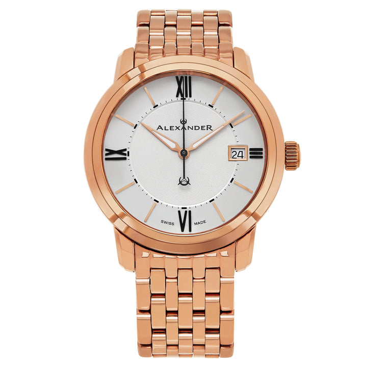 Macedon A111B Stainless Steel Rose Gold Tone Case on Stainless Steel Rose Gold T