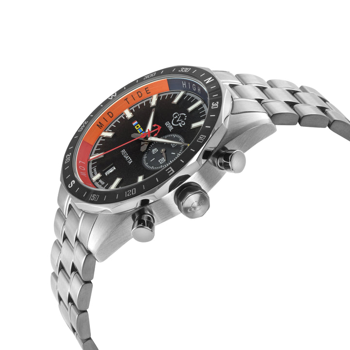 Regatta GV2 Swiss Quartz,Tide cycle indicator, Black dial, 316L Stainless Steel 