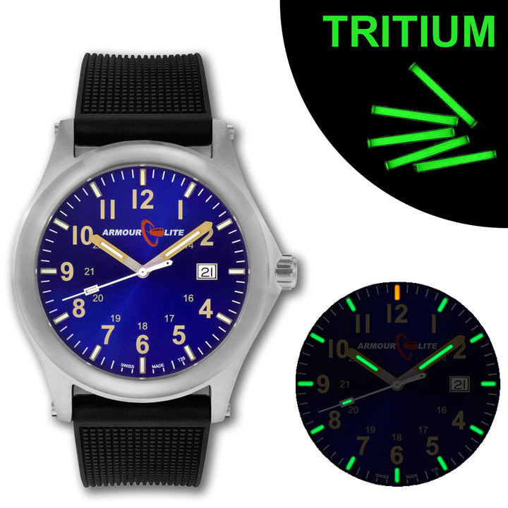 Field Series (Tritium & Armourglass) AL133 Steel Case / Metallic Blue Dial | Blu