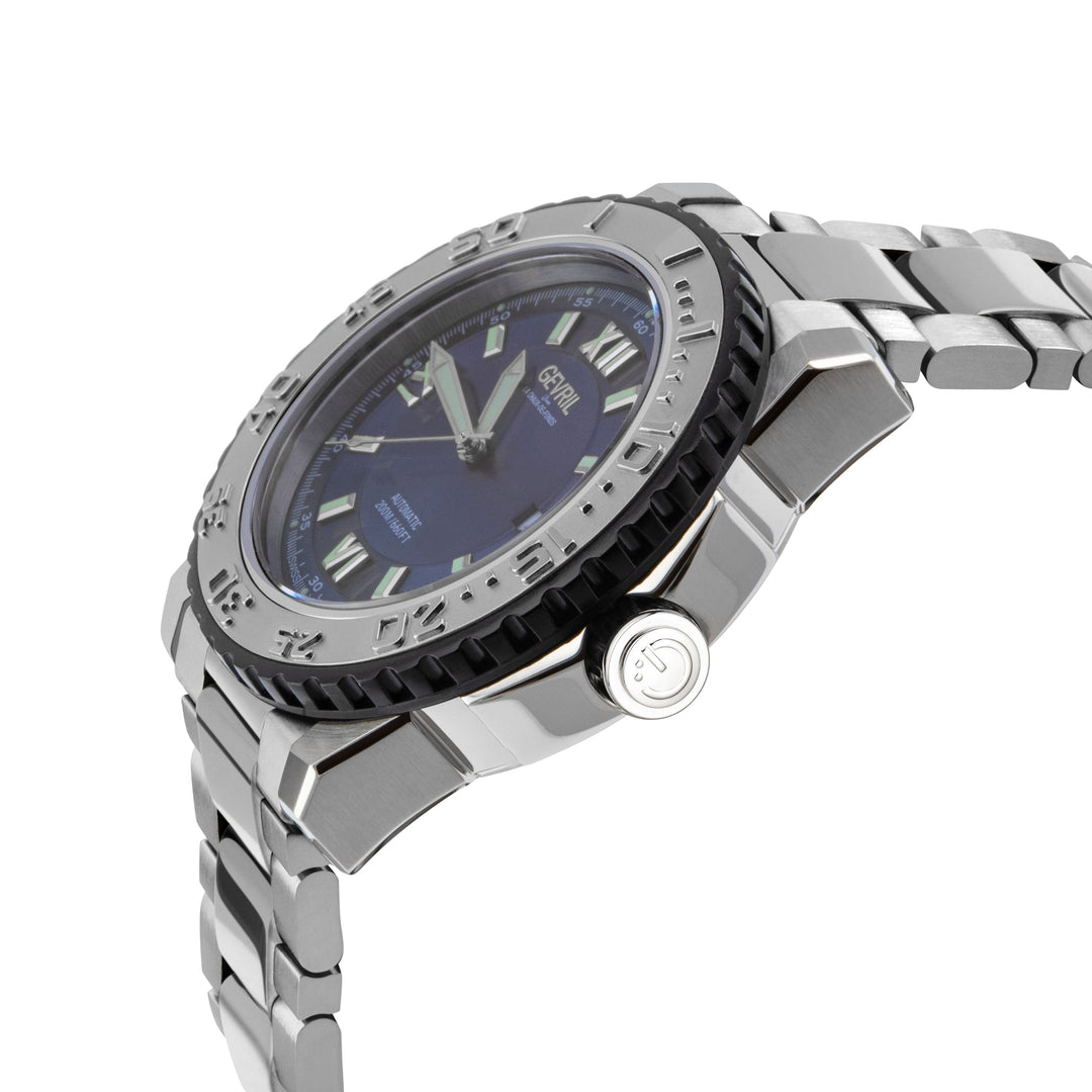 Seacloud Gevril Stainless Steel Blue Dial Luminous Hands Swiss Made Automatic Br