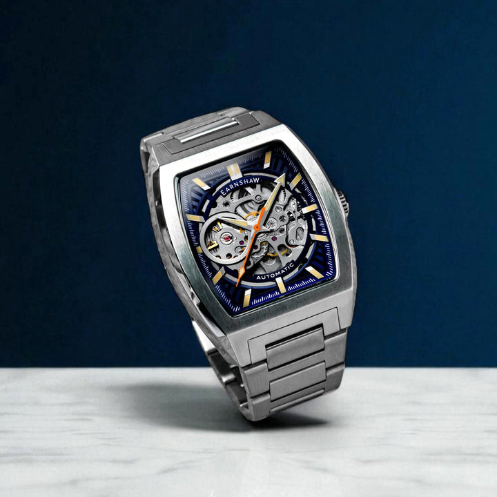 Heritage Wellington Skeleton Automatic Blue / Stainless Steel Blue Dial