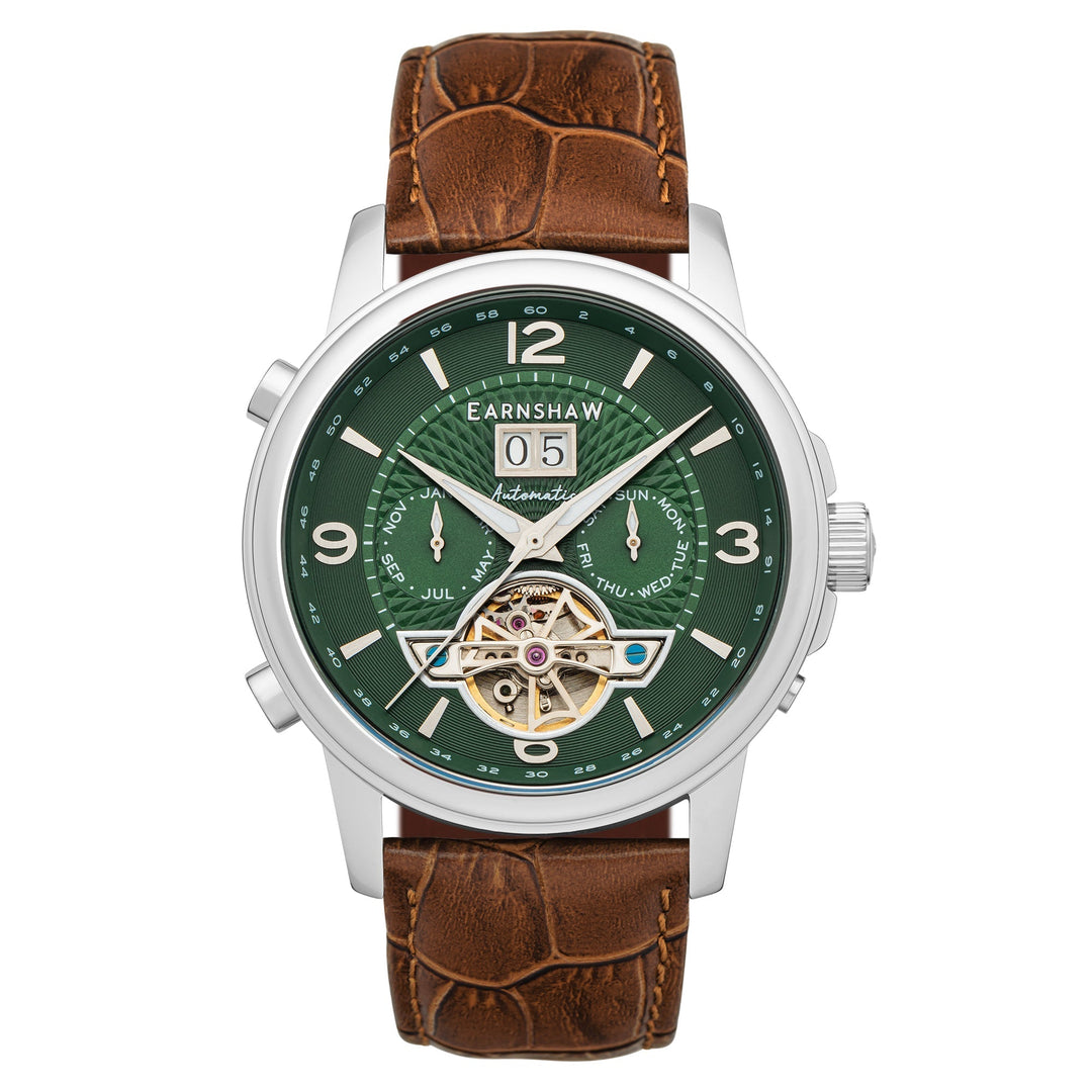 City Of London Marylebone Grand Date Calendar Open Heart Automatic Green / Genui