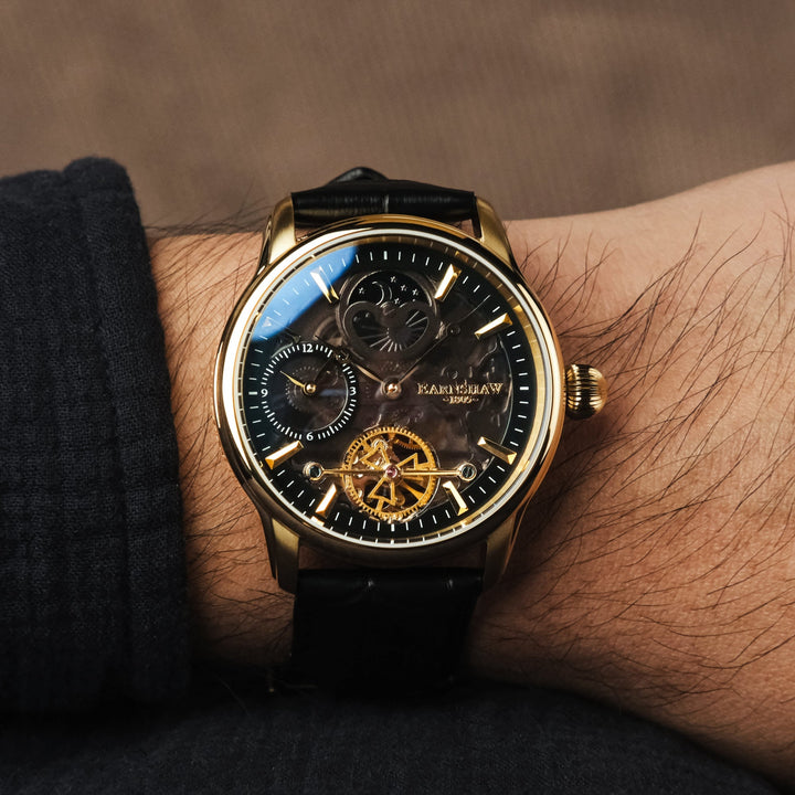 Longitude Shadow Automatic Black / Genuine Leather | Black Dial