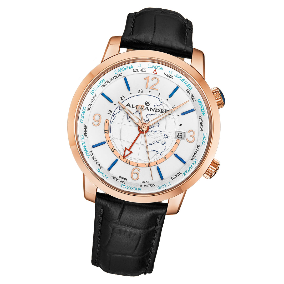 A171A-02 Black/Leather | White Dial
