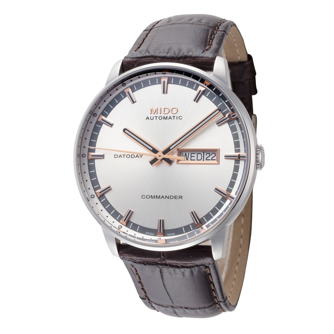 Mido 40mm / Brown / Silver | Silver Dial