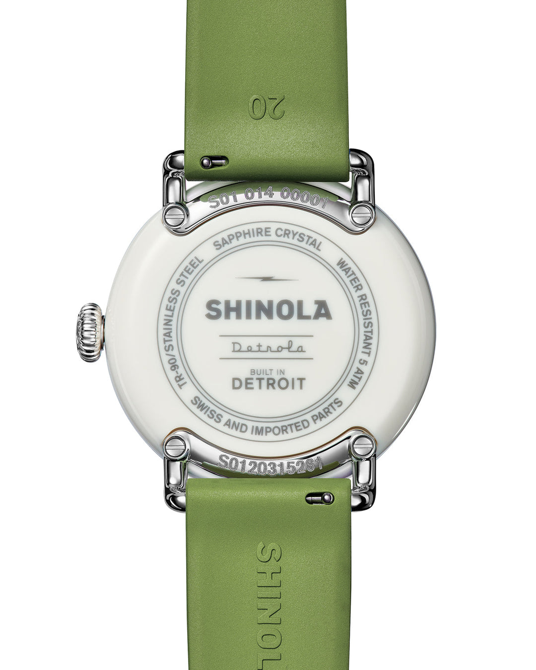Detrola 3HD 41mm, Light Olive Rubber Strap Deep Olive Deep Olive Dial