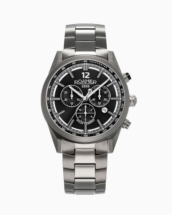 Helios Power Black dial, grey stainless steel bracelet Black Dial