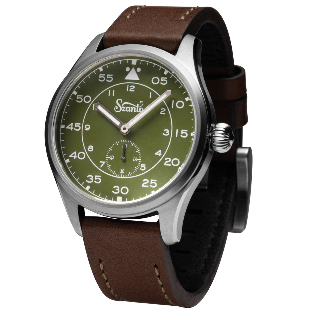 Heritage Aviator 2750 Series SS / Green / Brown | Green Dial
