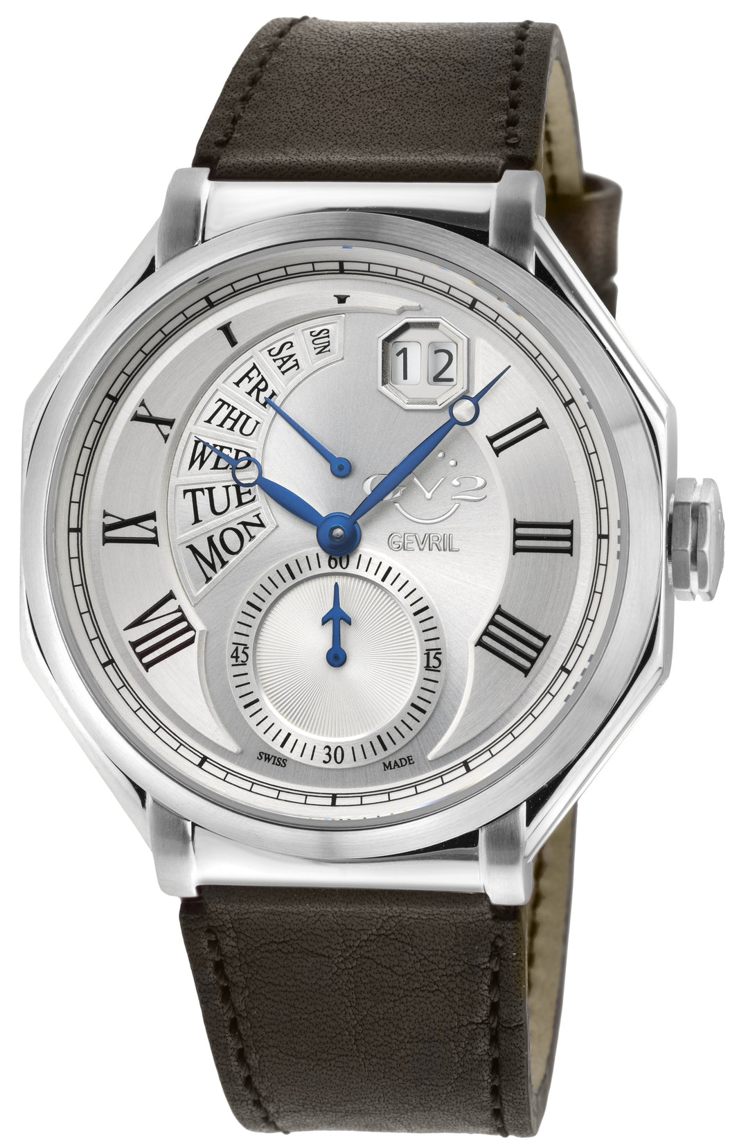 Marchese Silver/Silver,Brown band | Silver Dial