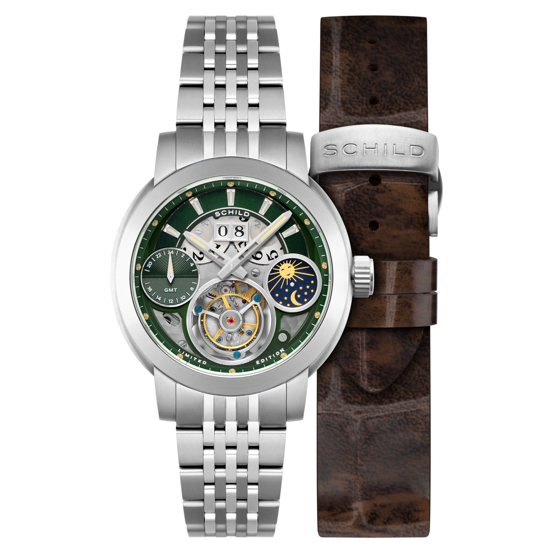 Heinrich GMT Moonphase Tourbillon Limited Edition Green / Stainless Steel | Gree