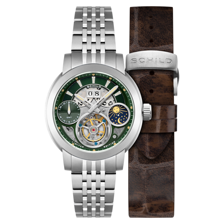 Heinrich GMT Moonphase Tourbillon Limited Edition Green / Stainless Steel | Gree