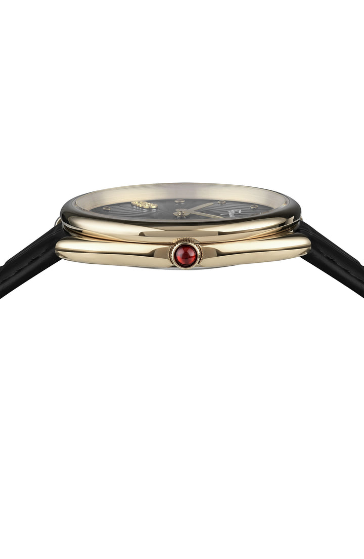 Cuir 34mm / Black / Black Black Dial