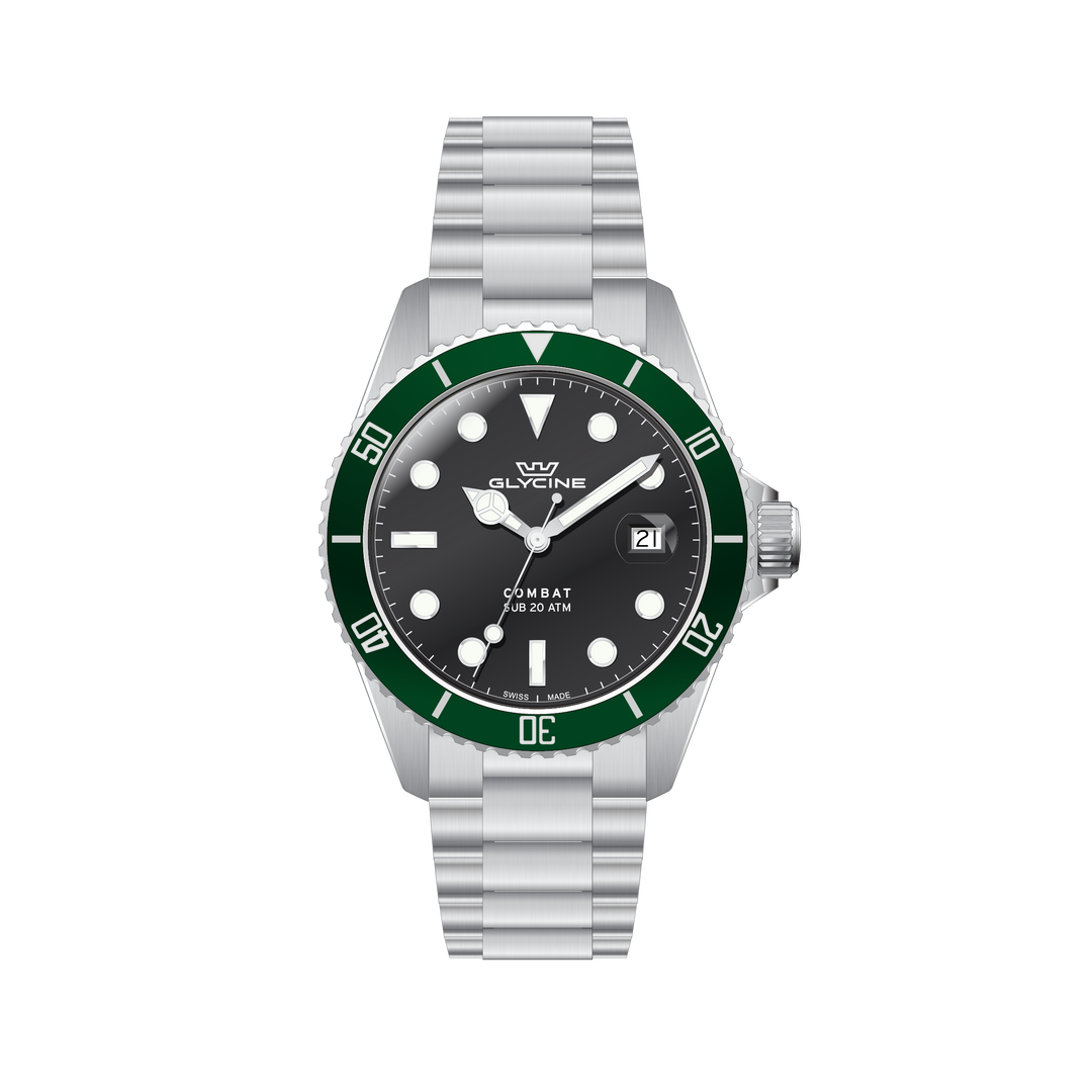 Combat 40mm / Black / Silver | Black Dial