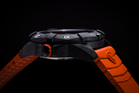 Carbon Dive CARBON CASE/BLACK&ORANGE DIAL/ORANGE STRAP | Black Dial