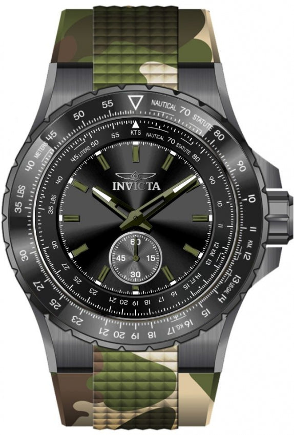 Aviator Men Green Dial / Multicolor Silicone Strap Black Dial